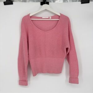 Hugo Boss Pink Cotton Cashmere Blend Sweater XS